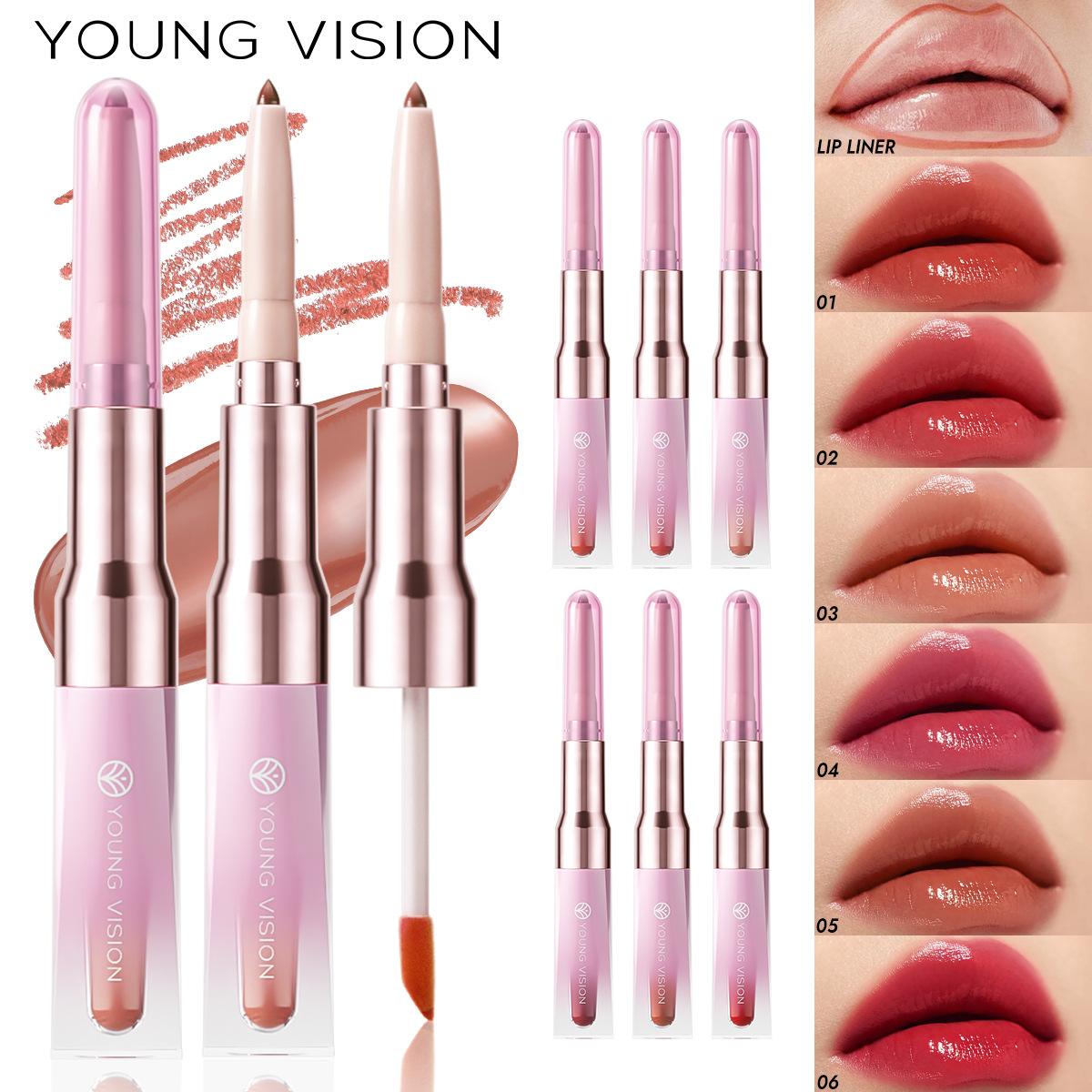 Double-ended Lip Liner Pen Mirror Gloss Lip Glaze 2-in-1 Multi-purpose Lipstick Outline The Shape of The Lips Lasting Moisturize
Double-ended Lip Liner Pen Mirror Gloss Lip Glaze 2-in-1 Multi-purpose Lipstick Outline The Shape of The Lips Lasting Moisturize