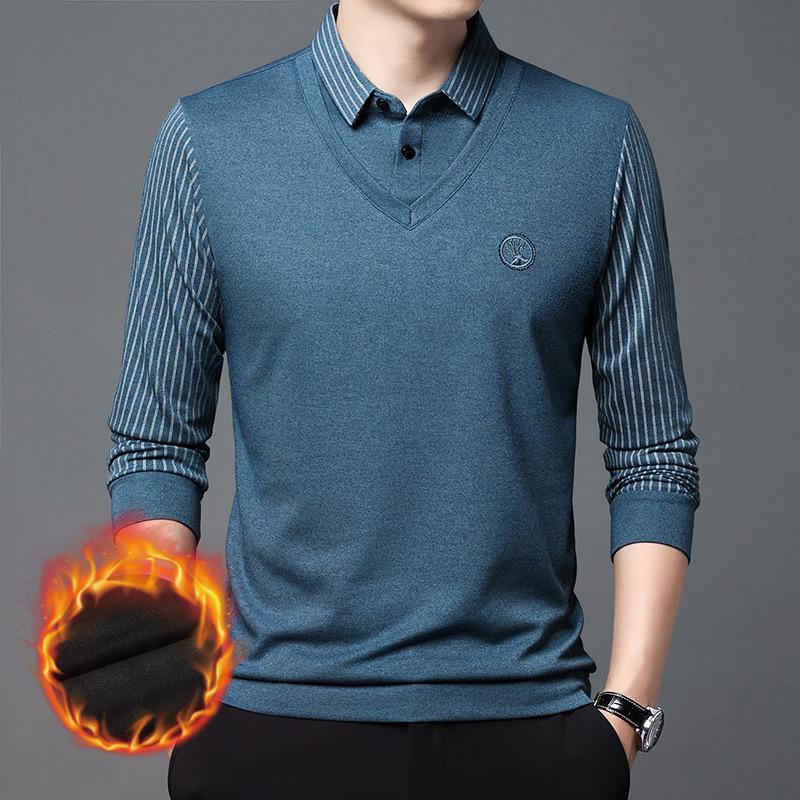 Зимний новый стиль плюс флисовый поддельный мужской теплый топ среднего возраста в полоску с лацканами для папы, основа пальто 170-L синий
Зимний новый стиль плюс флисовый поддельный мужской теплый топ среднего возраста в полоску с лацканами для папы, основа пальто 170-L синий