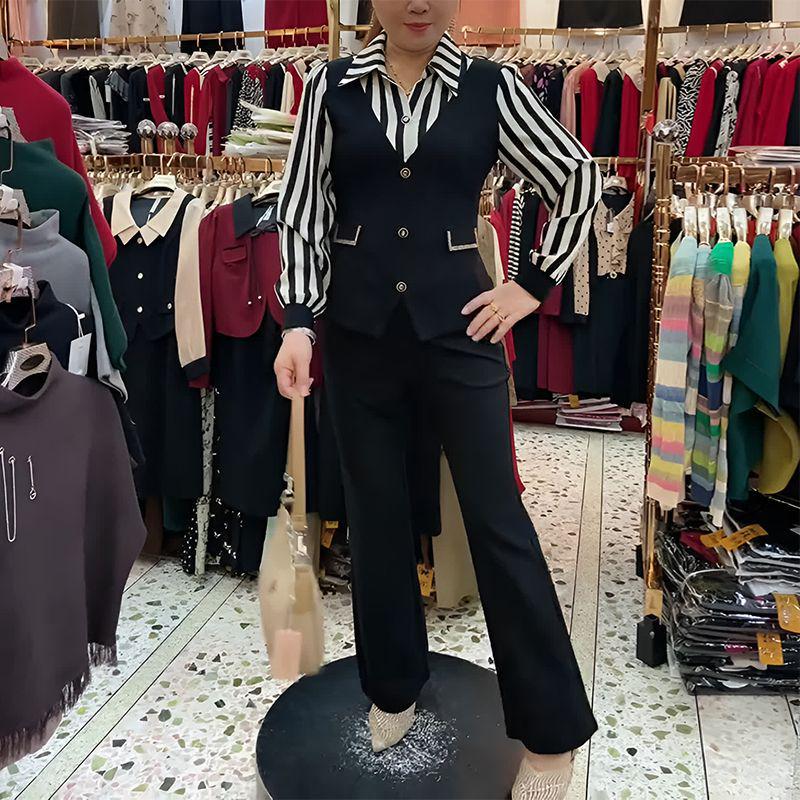 2025 Spring Fashion: Slimming Striped Patchwork Top & Casual Pants Set for Moms XL (115-125 jin)
2025 Spring Fashion: Slimming Striped Patchwork Top & Casual Pants Set for Moms XL (115-125 jin)