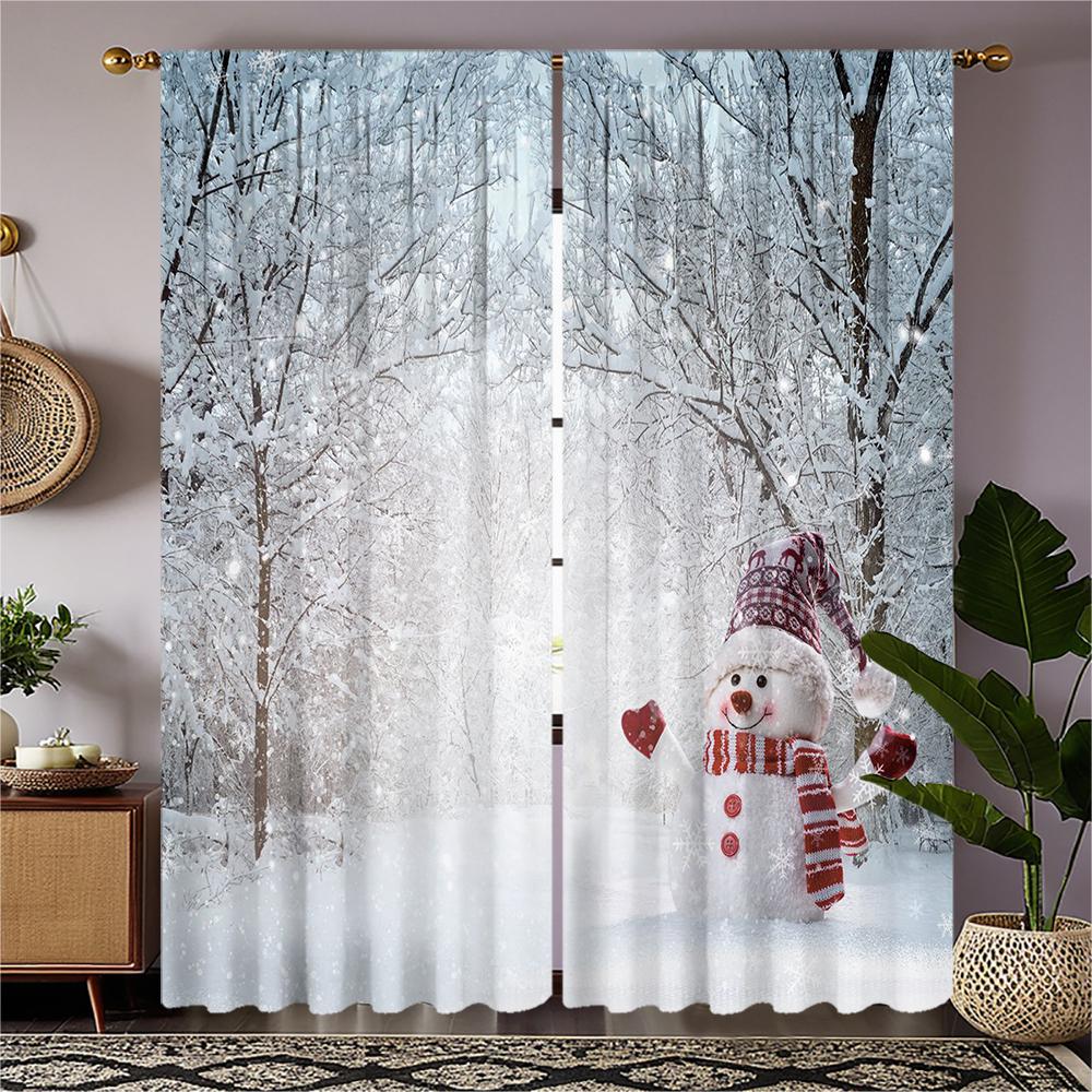 Piece Set High Definition Digital Printed Curtainsnowy Winter Scene Snowman Red Scarf Plaid Hat Pole Curtainhome Decoration Curtain Made Of Polyester W100*H70(CM)-Grommet top&2PCS
Piece Set High Definition Digital Printed Curtainsnowy Winter Scene Snowman Red Scarf Plaid Hat Pole Curtainhome Decoration Curtain Made Of Polyester W100*H70(CM)-Grommet top&2PCS