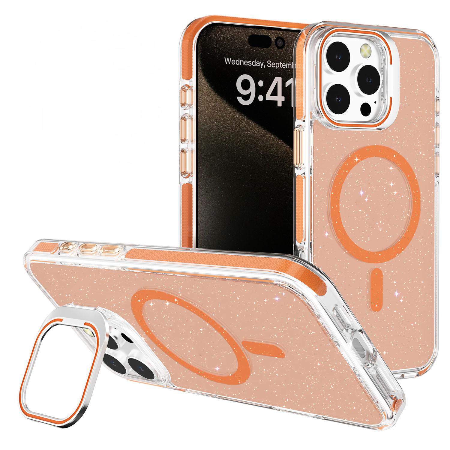 For iPhone 16 Pro Case Compatible with MagSafe Lens Kicktand Glitter PC Phone Cover Orange
For iPhone 16 Pro Case Compatible with MagSafe Lens Kicktand Glitter PC Phone Cover Orange