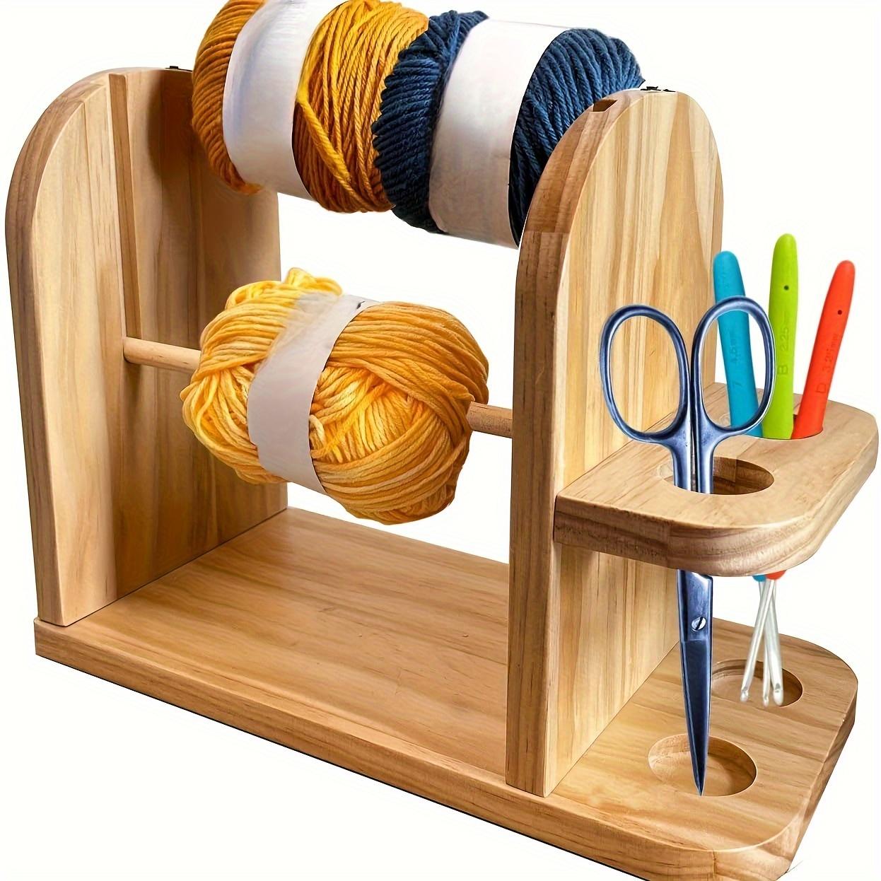 2pc Portable Wooden Crochet Yarn Holder Dual-Section Organizer with Rotating Hooks Scissors Slot & Needle Holders for Crafting
2pc Portable Wooden Crochet Yarn Holder Dual-Section Organizer with Rotating Hooks Scissors Slot & Needle Holders for Crafting