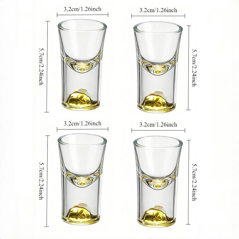 4pcs High-end Glass Jinshan Gold Leaf Baijiu Cups Thickened Liquor Set Small Home Wine Cups Suitable for Parties and Gatherings 4pcs
4pcs High-end Glass Jinshan Gold Leaf Baijiu Cups Thickened Liquor Set Small Home Wine Cups Suitable for Parties and Gatherings 4pcs