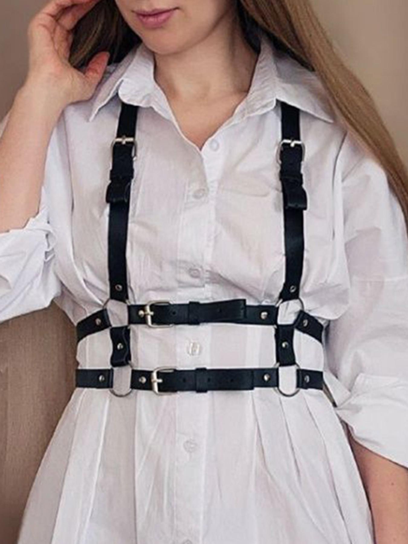 Women S Leather Body Harness, Adjustable Straps, Gothic Punk Style, Perfect For Concerts And Raves 92cm
Women S Leather Body Harness, Adjustable Straps, Gothic Punk Style, Perfect For Concerts And Raves 92cm