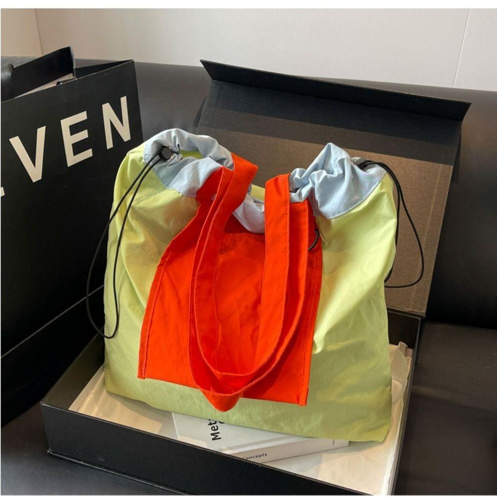 Handbag Drawstring Bag Color Blocked Foldable Shopping Bag Portable Nylon Shoulder Bag Outdoor рожевий
Handbag Drawstring Bag Color Blocked Foldable Shopping Bag Portable Nylon Shoulder Bag Outdoor рожевий