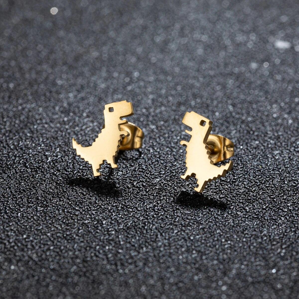 1Pair New Fashion Minimalist Cute Female Stainless Steel Mini Dinosaur Stud Earrings For Girls Jewelry Accessory Gifts GED509
1Pair New Fashion Minimalist Cute Female Stainless Steel Mini Dinosaur Stud Earrings For Girls Jewelry Accessory Gifts GED509