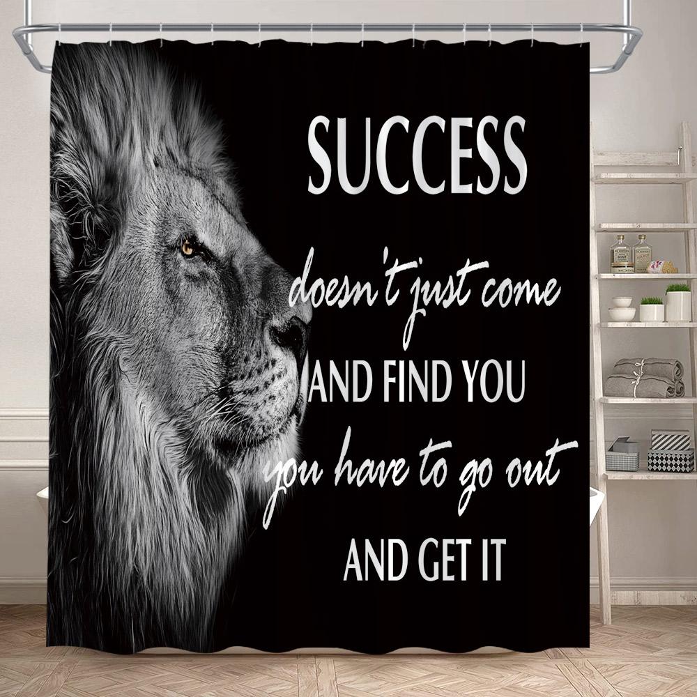 Wild Animals Shower Curtain Motivational Words Panther Tiger Lion Modern Bathroom Decor Dark Polyester Bath Curtain with Hooks 120x180cm-47x70in
Wild Animals Shower Curtain Motivational Words Panther Tiger Lion Modern Bathroom Decor Dark Polyester Bath Curtain with Hooks 120x180cm-47x70in
