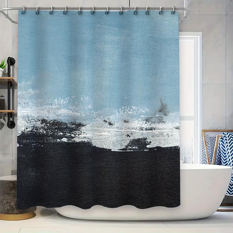 Contemporary Watercolor Shower Curtain Bold Blue White Black Bath Decor For Home Living Room Modern Design Bathroom Accessories W60H190(CM)-1 Pcs
Contemporary Watercolor Shower Curtain Bold Blue White Black Bath Decor For Home Living Room Modern Design Bathroom Accessories W60H190(CM)-1 Pcs