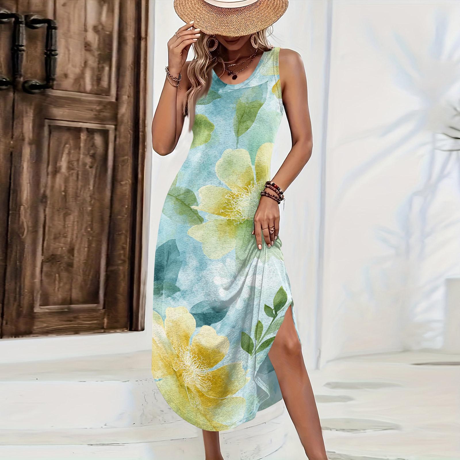 Women s Casual Loose Fit Sleeveless Floral Print Long Dress with Side Slit Lightweight Comfortable Summer Sundress XS
Women s Casual Loose Fit Sleeveless Floral Print Long Dress with Side Slit Lightweight Comfortable Summer Sundress XS