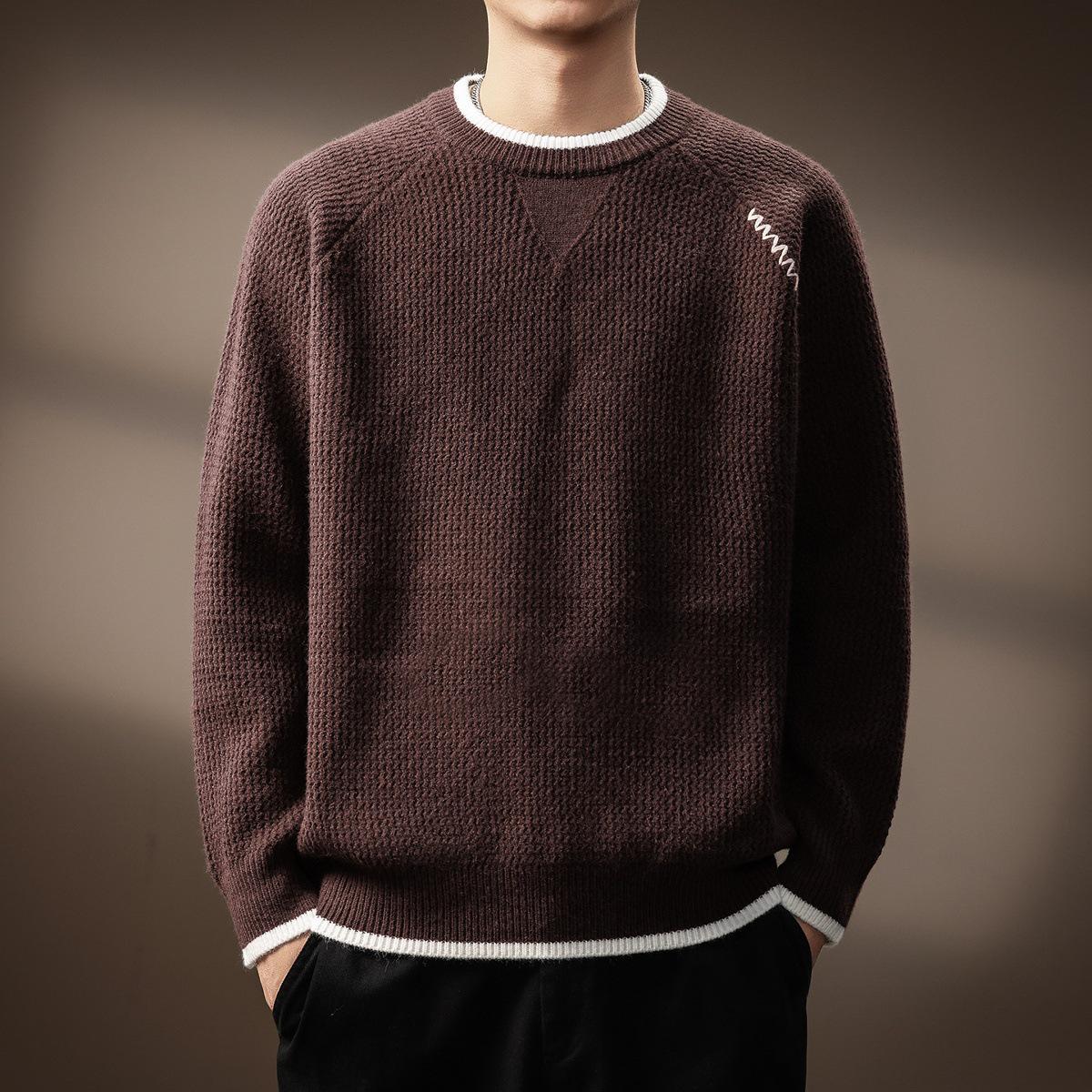 Men s Trendy Round Neck Two-Piece Heavyweight Color Block Sweater, Loose Fit Knitwear for Autumn/Winter M for 100-120 jin колір світло кави
Men s Trendy Round Neck Two-Piece Heavyweight Color Block Sweater, Loose Fit Knitwear for Autumn/Winter M for 100-120 jin колір світло кави