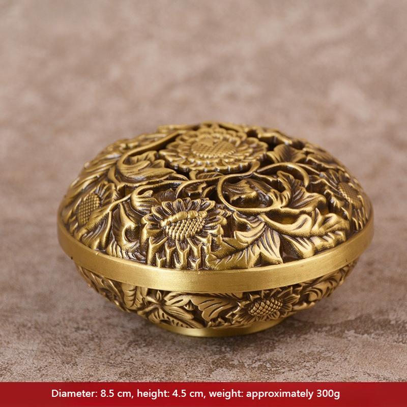 Full Brass Incense Burner/hollow Carved Sunflower Pattern/creative Home Interior Desktop Placement Decoration Religious Supplies
Full Brass Incense Burner/hollow Carved Sunflower Pattern/creative Home Interior Desktop Placement Decoration Religious Supplies