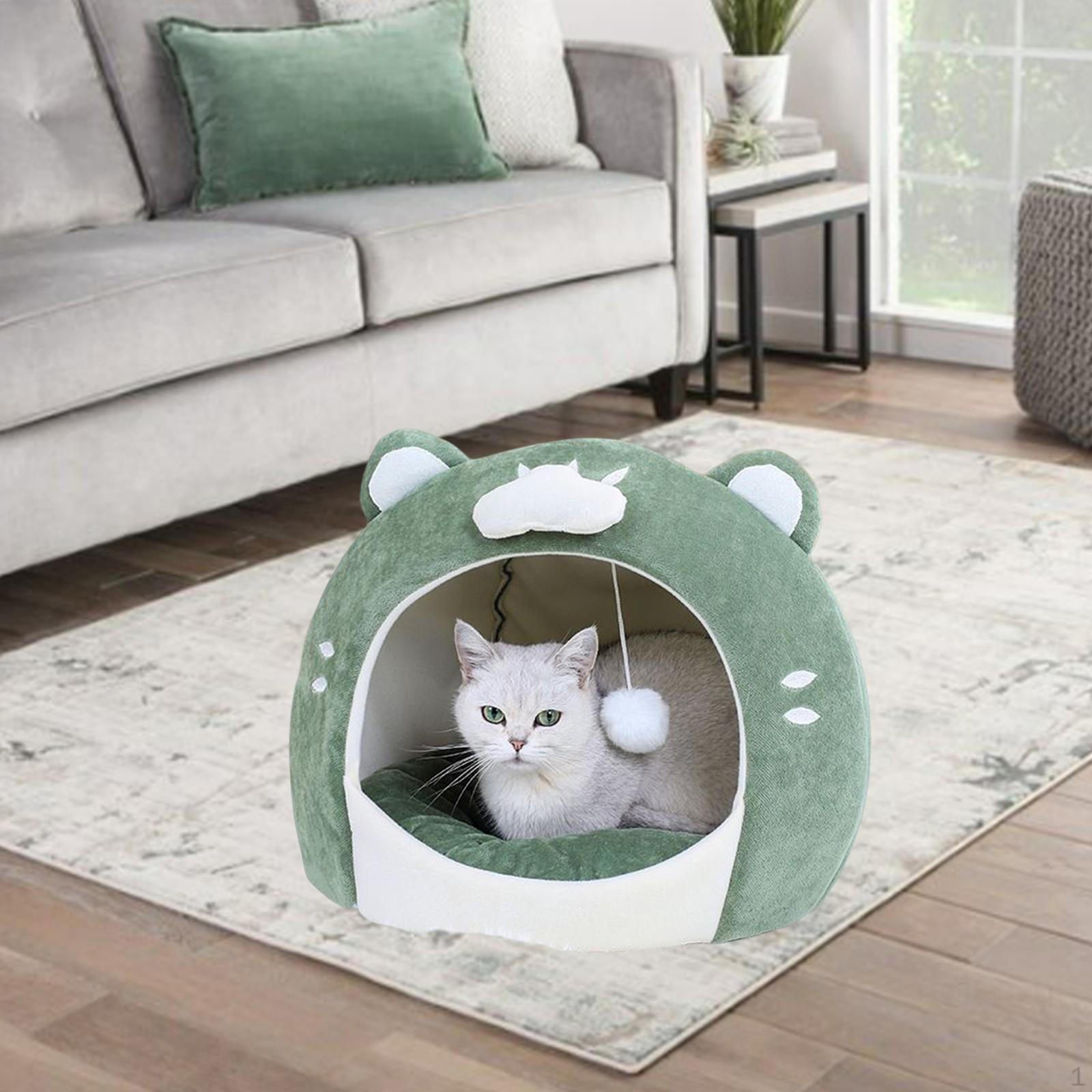 Kittens Cat Bed Covered Pet House Hut with Plush Ball Anti Slip Bottom for Cats and Small Dogs
Kittens Cat Bed Covered Pet House Hut with Plush Ball Anti Slip Bottom for Cats and Small Dogs
