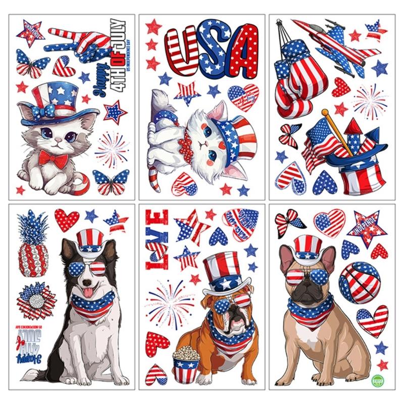 6 Pack American Flag Theme Sticker For Window Glass Door 4th Of July Decors Patriotics Memorials Day Home Office School 1
6 Pack American Flag Theme Sticker For Window Glass Door 4th Of July Decors Patriotics Memorials Day Home Office School 1
