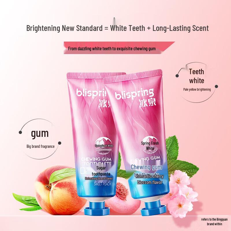 Blispring Multi-Flavor Toothpaste 3-Pack (Peach, Cherry Blossom, Mint)
Blispring Multi-Flavor Toothpaste 3-Pack (Peach, Cherry Blossom, Mint)