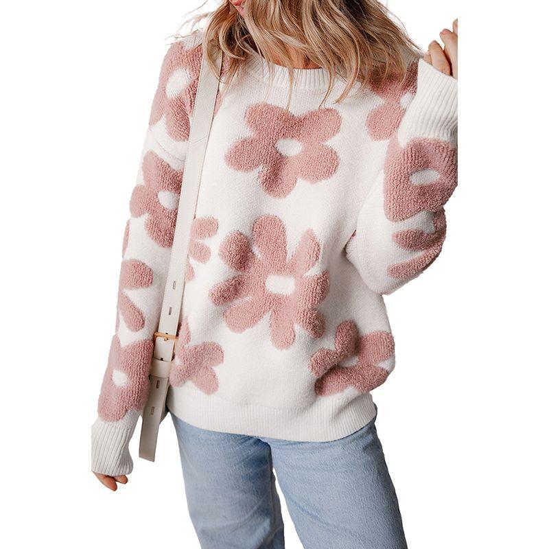European and American Fashion Flowers Print Round neck sweater Women 2025 Winter New Loose All-Match Knitted Pullover Women White S code fits (45.00 kg-55.00 kg
European and American Fashion Flowers Print Round neck sweater Women 2025 Winter New Loose All-Match Knitted Pullover Women White S code fits (45.00 kg-55.00 kg