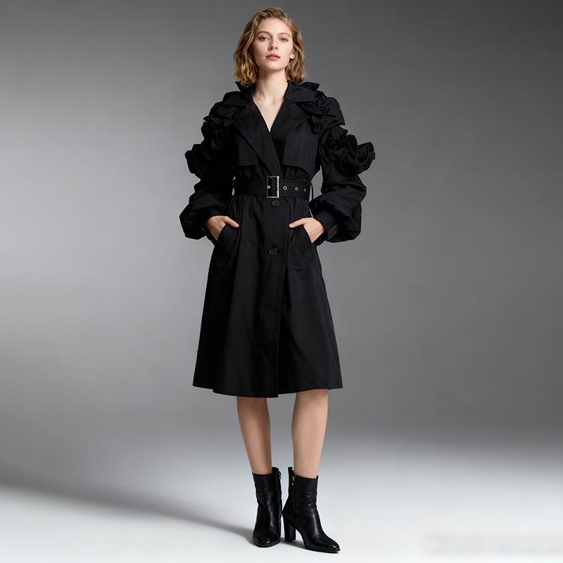 2026 Summer Ruffle Design Waist-Cinching Trench Coat - Korean & British Style Trendy Women s Jacket S чёрный
2026 Summer Ruffle Design Waist-Cinching Trench Coat - Korean & British Style Trendy Women s Jacket S чёрный