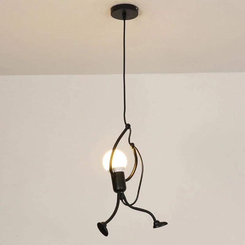 Vintage Iron Little Man Modern Arts Chandelier LED Ceiling Lamp Home Living Room Children Bedroom Decor Black E27 Pendant Lights Without Bulb
Vintage Iron Little Man Modern Arts Chandelier LED Ceiling Lamp Home Living Room Children Bedroom Decor Black E27 Pendant Lights Without Bulb