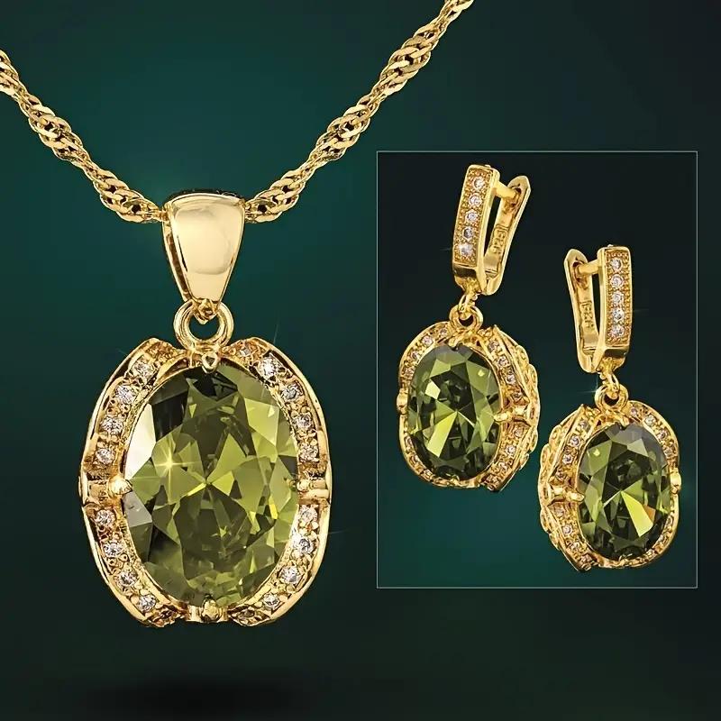Vintage Style Jewelry Set With Geometric Olive Green Cubic Zirconia With Earrings Pendant Necklace Sets Valentine S Gift resizable
Vintage Style Jewelry Set With Geometric Olive Green Cubic Zirconia With Earrings Pendant Necklace Sets Valentine S Gift resizable