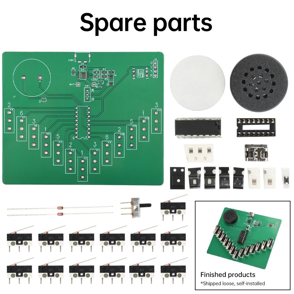 Electronic Kalimba DIY Kit Parts Pentatonic Scale Musical Instrument Soldering Funny Teaching Practice Kit Type C Interface
Electronic Kalimba DIY Kit Parts Pentatonic Scale Musical Instrument Soldering Funny Teaching Practice Kit Type C Interface
