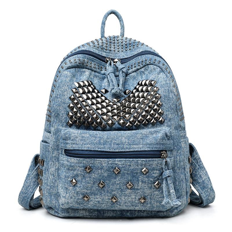 Women s Rivet Backpack Vintage Large Capacity Backpack Small світло-синій колір
Women s Rivet Backpack Vintage Large Capacity Backpack Small світло-синій колір