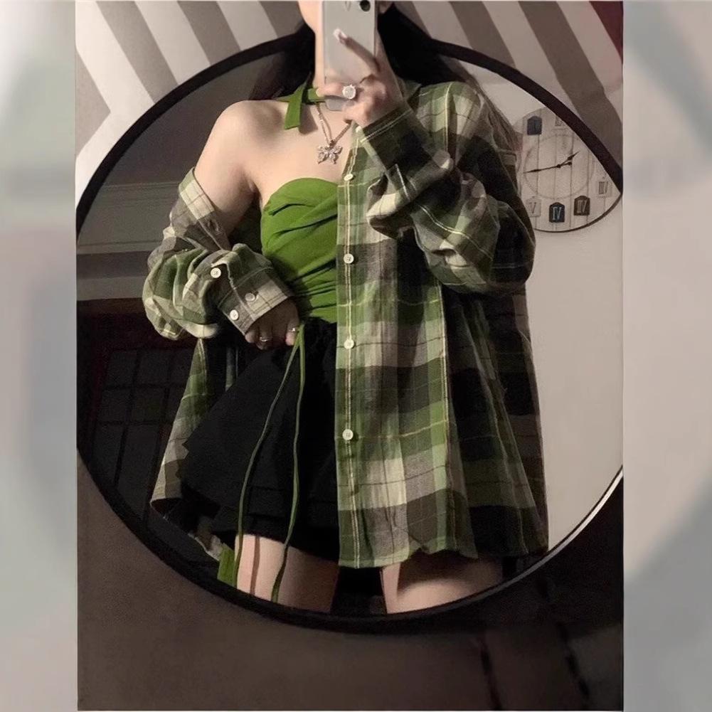 Unisex Plaid Long Sleeve Shirt: Trendy, Loose-Fit, Plus Size, High-End Casual Jacket for Spring & Summer S зелёный
Unisex Plaid Long Sleeve Shirt: Trendy, Loose-Fit, Plus Size, High-End Casual Jacket for Spring & Summer S зелёный