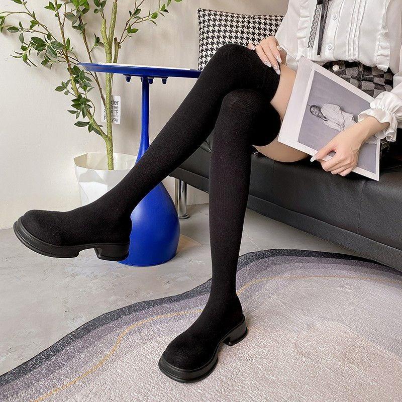 Модные черные вязаные эластичные носки выше колена, ботфорты, женские, осень-зима 2025, новые, с круглым носком, на платформе, ботфорты до бедра для женщин 35
Модные черные вязаные эластичные носки выше колена, ботфорты, женские, осень-зима 2025, новые, с круглым носком, на платформе, ботфорты до бедра для женщин 35