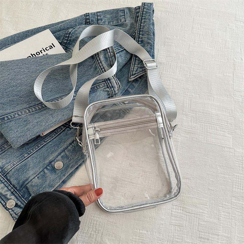 Stylish Pvc Shoulder Bag For Women And Men Perfect For Summer Travel And Casual Outings срібний
Stylish Pvc Shoulder Bag For Women And Men Perfect For Summer Travel And Casual Outings срібний