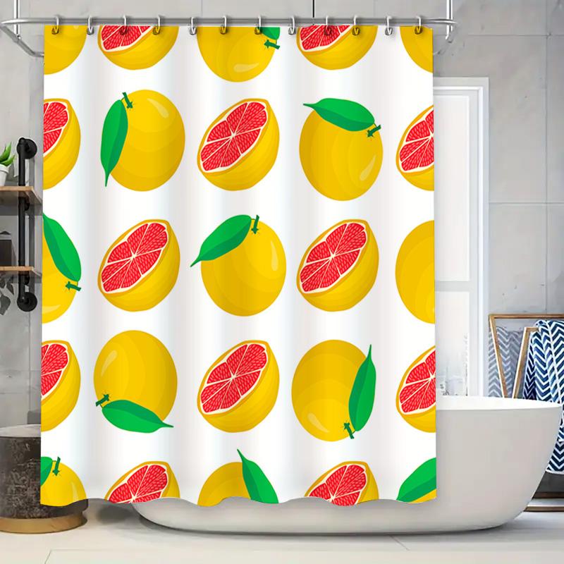 Brightly Colored Citrus Fruit Shower Curtain Set With Green Leaves Pattern For Bathroom Decor White Background W60H190(CM)-1 Pcs
Brightly Colored Citrus Fruit Shower Curtain Set With Green Leaves Pattern For Bathroom Decor White Background W60H190(CM)-1 Pcs