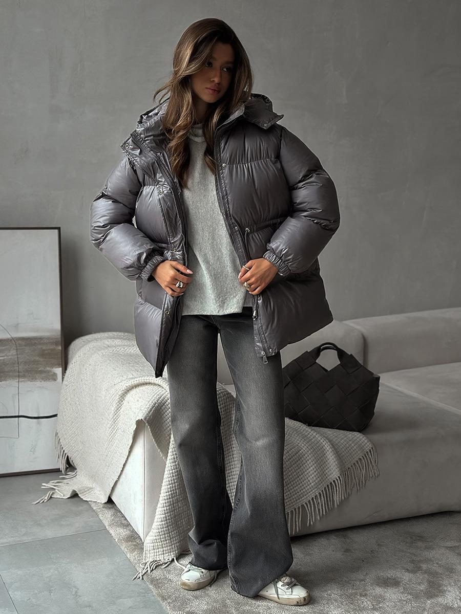 Warm Cotton Hooded Coats Women Fashion Stand Collar Zipper Thick Jacket Female Outerwear Commuter Outerwear L сірий
Warm Cotton Hooded Coats Women Fashion Stand Collar Zipper Thick Jacket Female Outerwear Commuter Outerwear L сірий