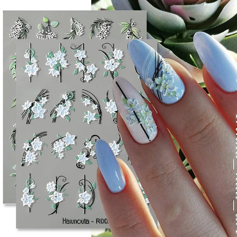 Harunouta 5D Embossed Nail Stickers White Lily of the Valley Tulip Leaves Lines Gel Polish Decals Wedding Flower Engraved Slider
Harunouta 5D Embossed Nail Stickers White Lily of the Valley Tulip Leaves Lines Gel Polish Decals Wedding Flower Engraved Slider