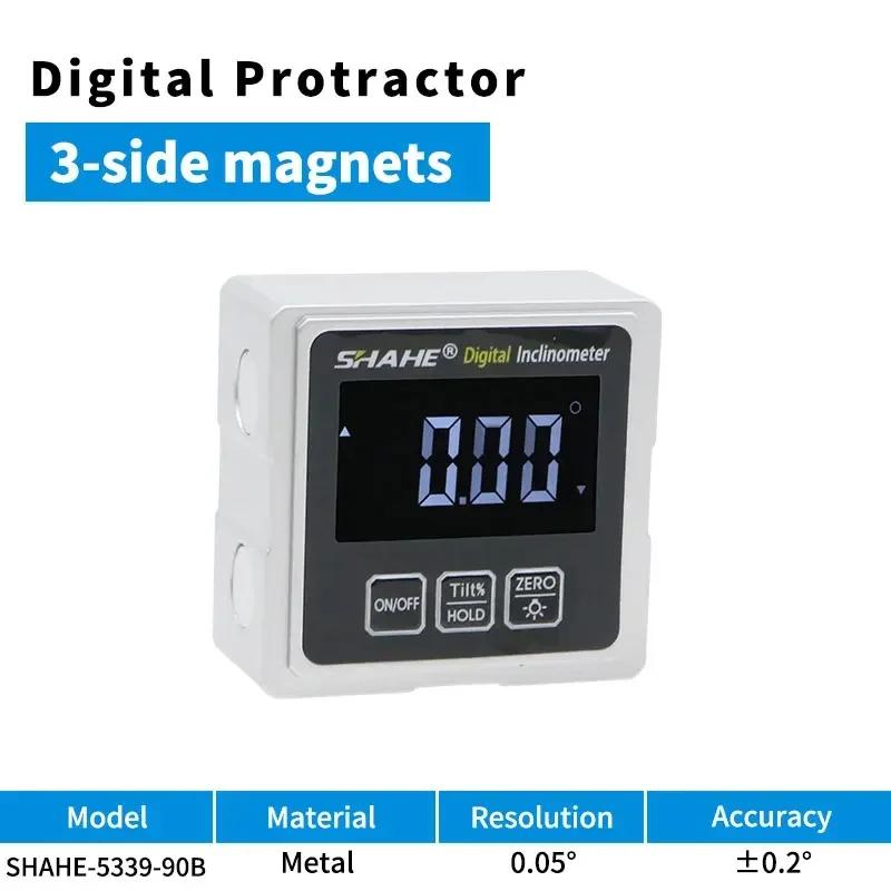 Shahe Digital Protractor Angle Level Box With Three Magnets Base PRO 360 Electronic Protractor Digital Inclinometer Anle Tool 5339-90B Metal
Shahe Digital Protractor Angle Level Box With Three Magnets Base PRO 360 Electronic Protractor Digital Inclinometer Anle Tool 5339-90B Metal