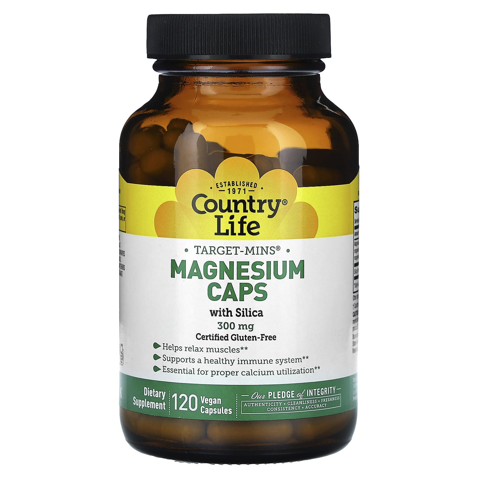 Country Life, Target-Mins, Magnesium Capsules, with Silica, 300 mg, 120 Veggie Capsules
Country Life, Target-Mins, Magnesium Capsules, with Silica, 300 mg, 120 Veggie Capsules