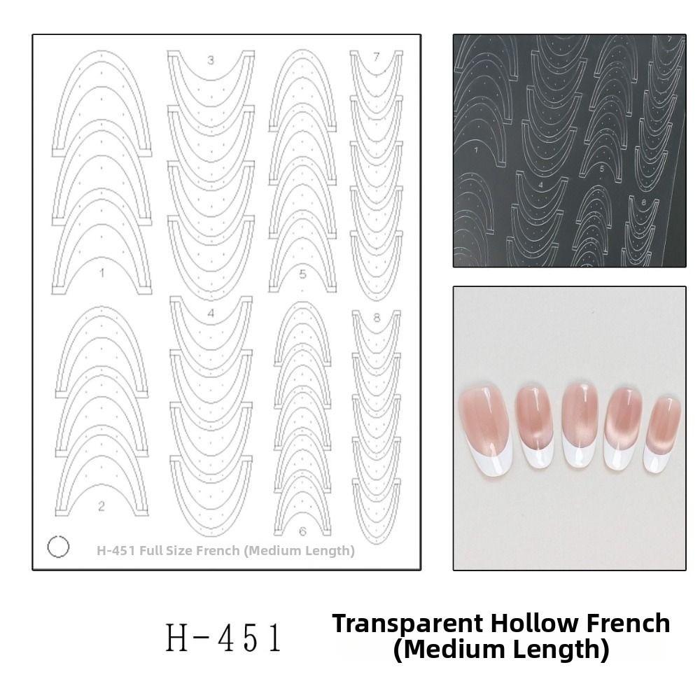 Self-Adhesive Hollow French Nail Stickers Fully Transparent Nail Art Decals Nail Art D
Self-Adhesive Hollow French Nail Stickers Fully Transparent Nail Art Decals Nail Art D
