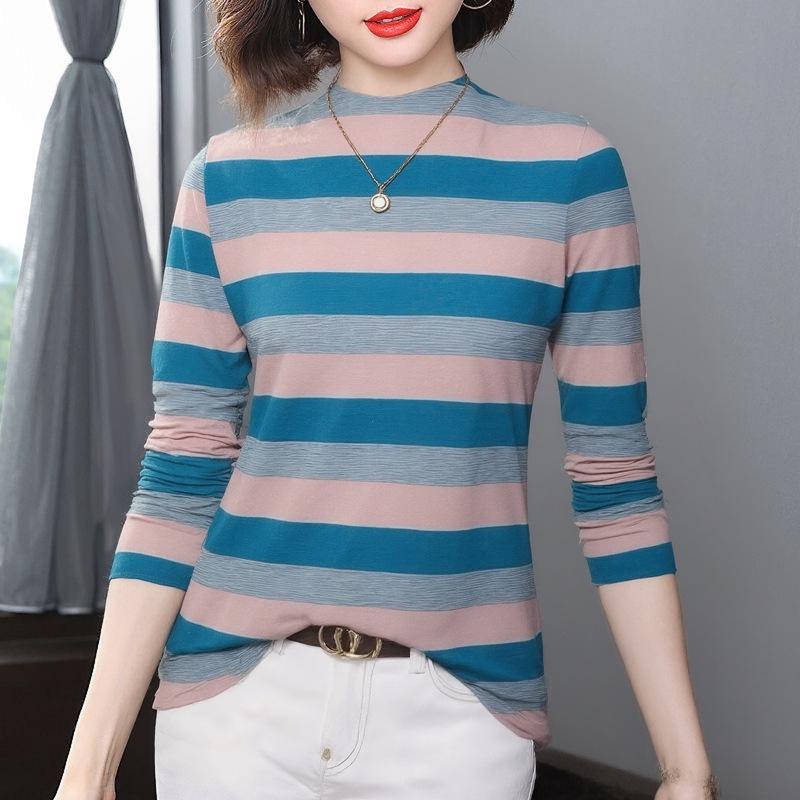 Women s Striped Long-Sleeve Loose Fit T-Shirt, Plus Size, Semi-High Neck, Warm Outer Layer Double Extra Large
Women s Striped Long-Sleeve Loose Fit T-Shirt, Plus Size, Semi-High Neck, Warm Outer Layer Double Extra Large