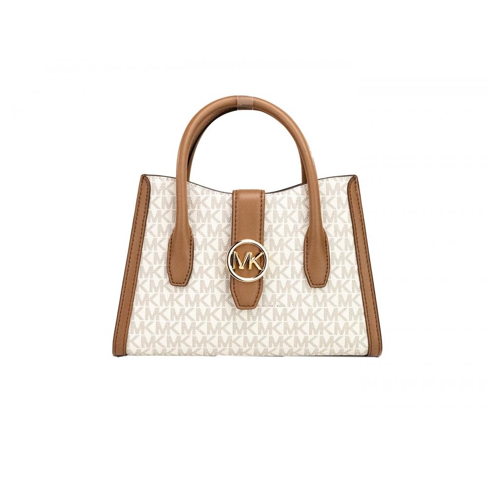 Michael Kors Gabby Маленькая женская сумка через плечо из ПВХ цвета слоновой кости на молнии
Michael Kors Gabby Маленькая женская сумка через плечо из ПВХ цвета слоновой кости на молнии