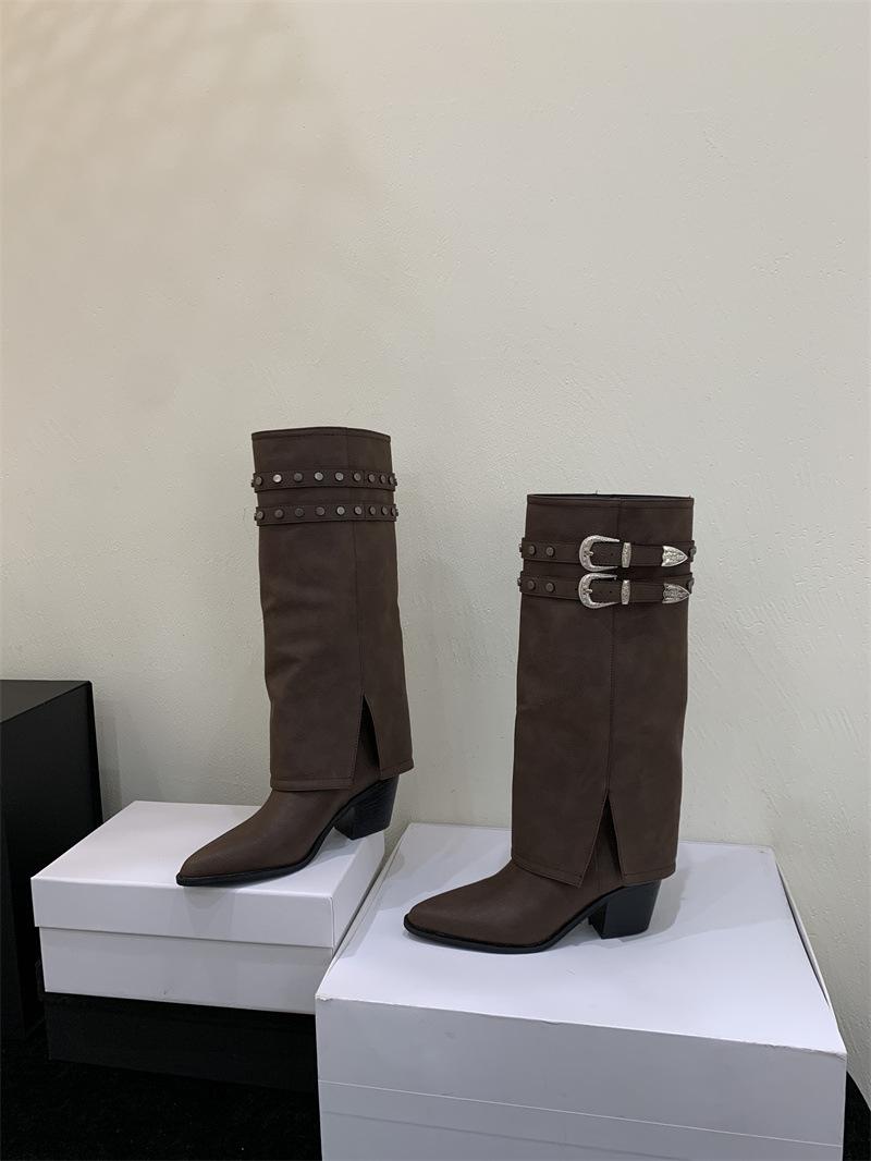 2025 autumn and winter new retro American Spice Girl Rivet Knight Boots Skinny Boots High Coarse Heel Boots Pant Pants Boots Women 39 коричневий
2025 autumn and winter new retro American Spice Girl Rivet Knight Boots Skinny Boots High Coarse Heel Boots Pant Pants Boots Women 39 коричневий