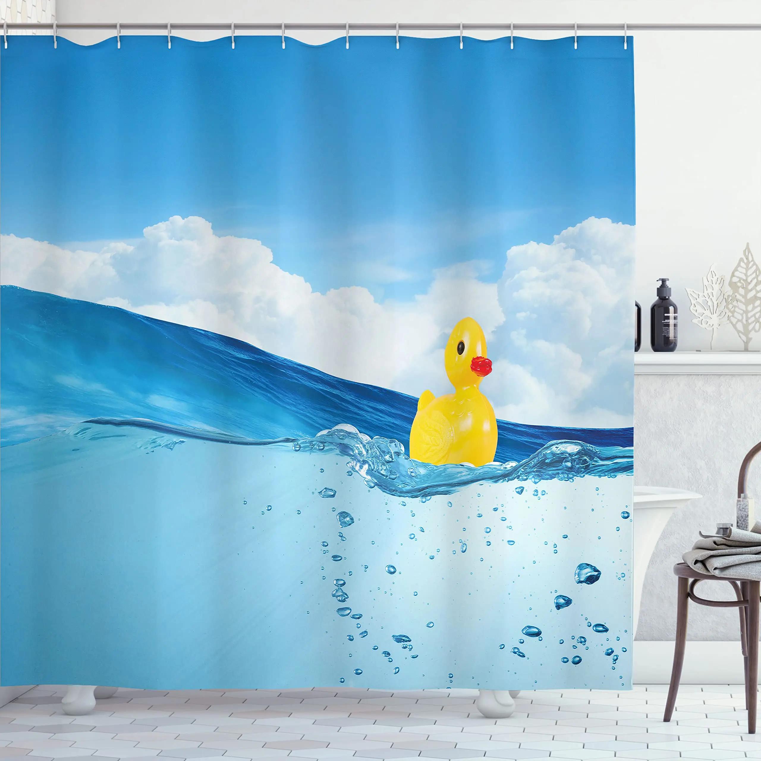 Rubber Duckling Shower Curtain Little Duckling Swimming In Pond Pool Sea Sunny Day Floating on Water Bathroom Decor with Hooks W90xH180cm
Rubber Duckling Shower Curtain Little Duckling Swimming In Pond Pool Sea Sunny Day Floating on Water Bathroom Decor with Hooks W90xH180cm