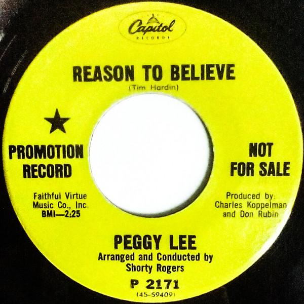 7inch Record PEGGY LEE - Reason To Believe P2171 Capitol Records 1968 US Rock Used
7inch Record PEGGY LEE - Reason To Believe P2171 Capitol Records 1968 US Rock Used