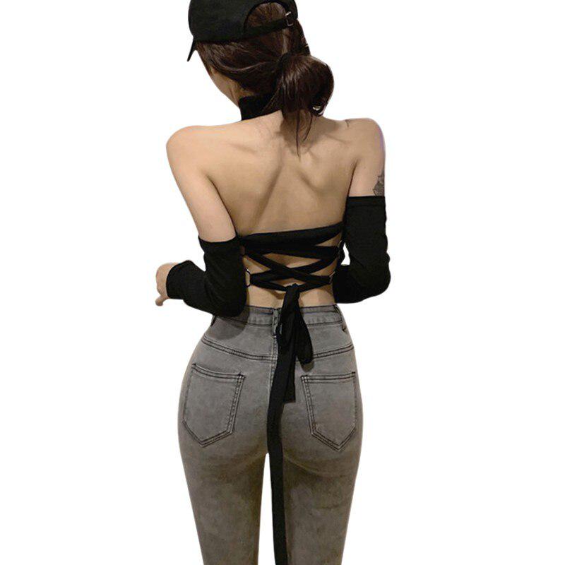 Женская темпераментная однотонная футболка с длинным рукавом, сексуальный укороченный топ с открытыми плечами и вырезом под горло, женская повседневная футболка с открытой спиной и бандажом One Size
Женская темпераментная однотонная футболка с длинным рукавом, сексуальный укороченный топ с открытыми плечами и вырезом под горло, женская повседневная футболка с открытой спиной и бандажом One Size