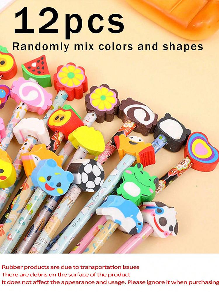 12/24/48Pcs Cartoon HB Pencils With Cute Eraser Tops School Supply Set Ideal For Back-To-School Students Gift Set Supplies
12/24/48Pcs Cartoon HB Pencils With Cute Eraser Tops School Supply Set Ideal For Back-To-School Students Gift Set Supplies