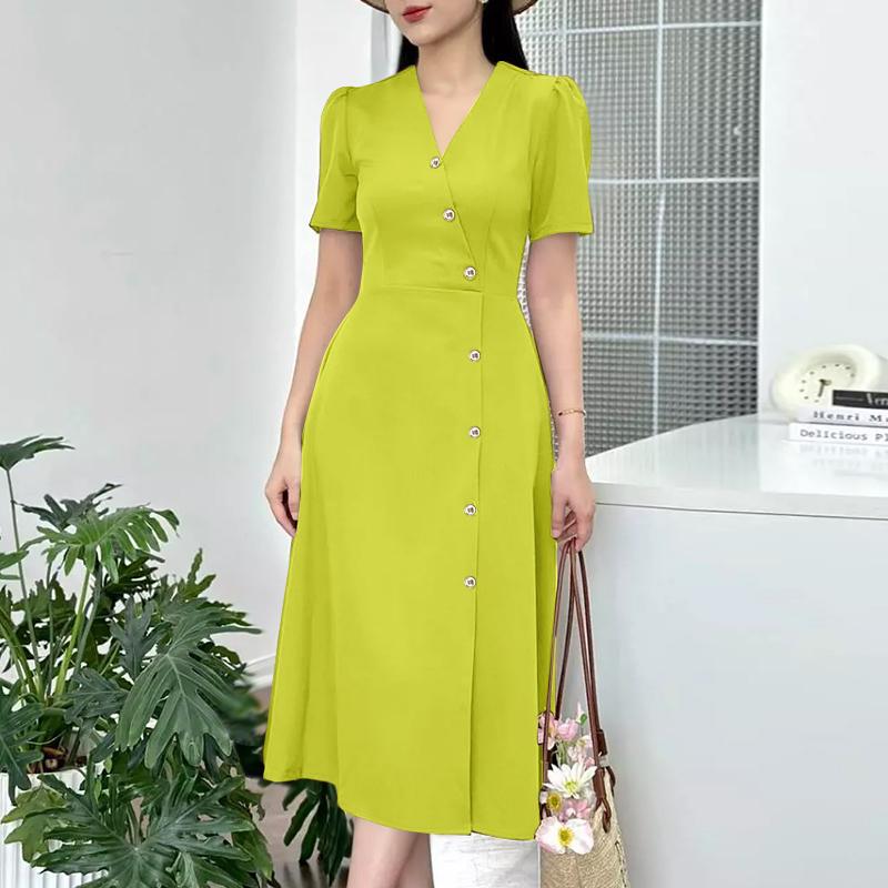 ZANZEA Женское повседневное летнее платье с коротким рукавом и V-образным вырезом 2XL зелёный
ZANZEA Женское повседневное летнее платье с коротким рукавом и V-образным вырезом 2XL зелёный