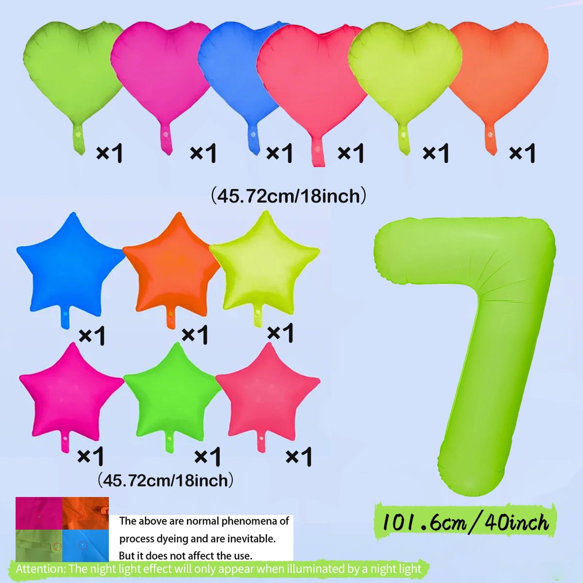 Neon green balloons 0-9 fluorescent numbers and heart-shaped star balloons used for birthday party luminous decoration Other
Neon green balloons 0-9 fluorescent numbers and heart-shaped star balloons used for birthday party luminous decoration Other