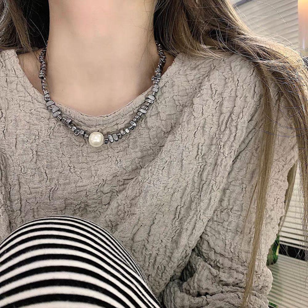 Smooth Beaded Necklace Gravel Collarbone Chain Fashion Stone Necklace Daily Without Pearl
Smooth Beaded Necklace Gravel Collarbone Chain Fashion Stone Necklace Daily Without Pearl