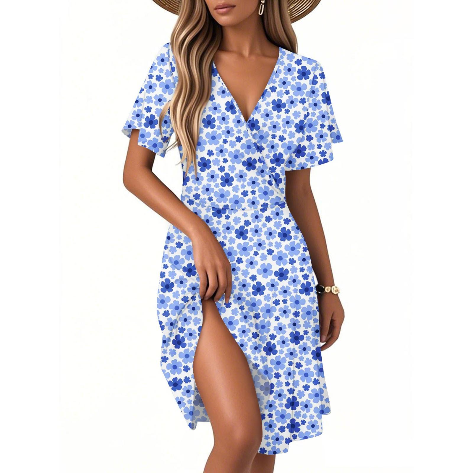 Женское повседневное модное платье с винтажным цветочным принтом и коротким рукавом и V-образным вырезом S синий
Женское повседневное модное платье с винтажным цветочным принтом и коротким рукавом и V-образным вырезом S синий