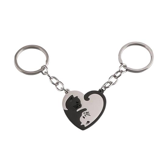 Keychain Heart Matching Cat Design Titanium Steel Keychain Pendant Bright Color Key Holder Bags Cars Wallets Accessories C
Keychain Heart Matching Cat Design Titanium Steel Keychain Pendant Bright Color Key Holder Bags Cars Wallets Accessories C