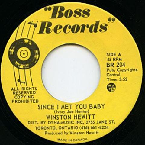 7inch Record WINSTON HEWITT - Since I Met You Baby / Say That It BR204 Boss Ca 1978 Canada Soul/Funk
7inch Record WINSTON HEWITT - Since I Met You Baby / Say That It BR204 Boss Ca 1978 Canada Soul/Funk