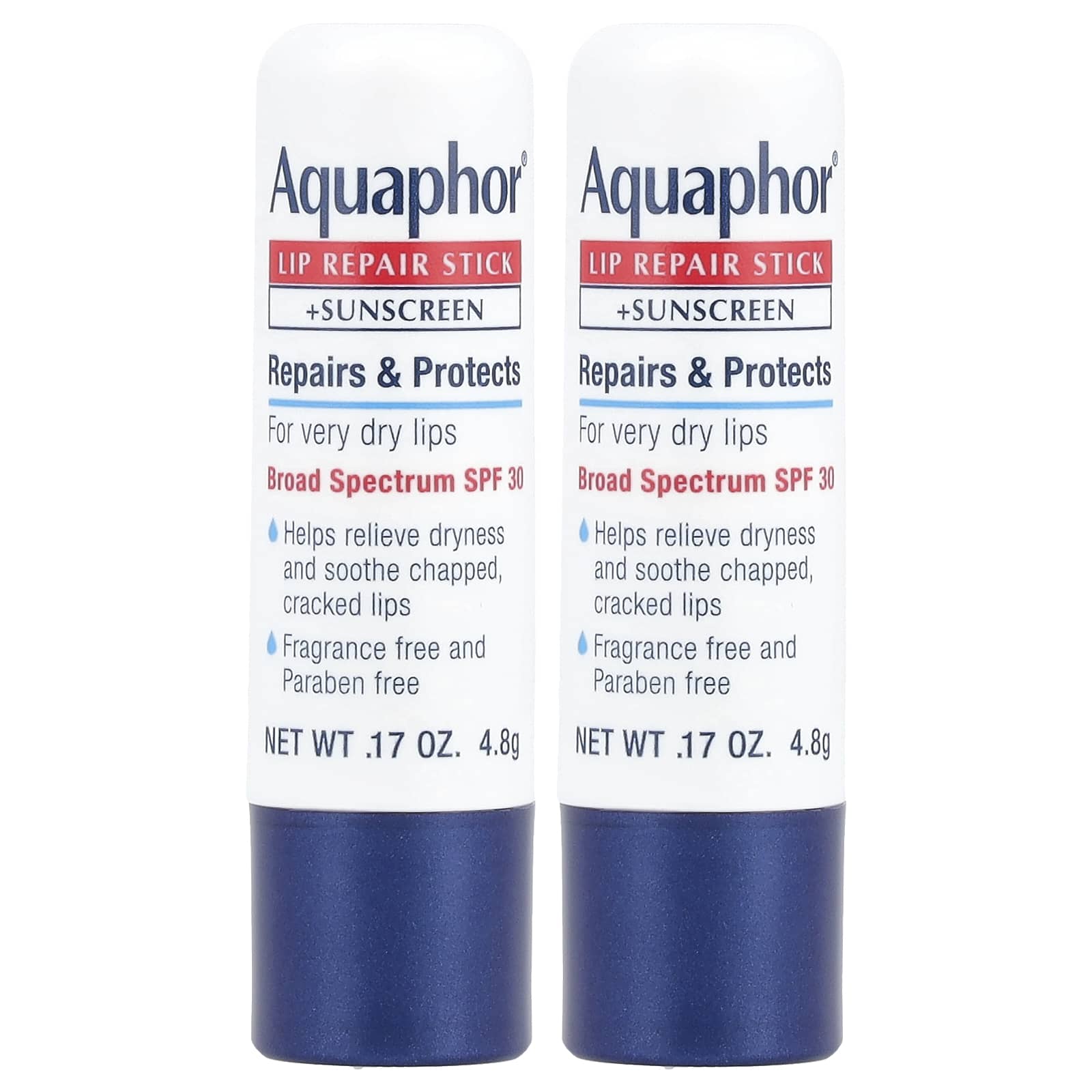 Aquaphor, Восстанавливающий карандаш для губ + Защита от УФ-излучения, SPF 30, Без отдушек, 2 шт., 4,8 г (0,17 унции) Каждый
Aquaphor, Восстанавливающий карандаш для губ + Защита от УФ-излучения, SPF 30, Без отдушек, 2 шт., 4,8 г (0,17 унции) Каждый