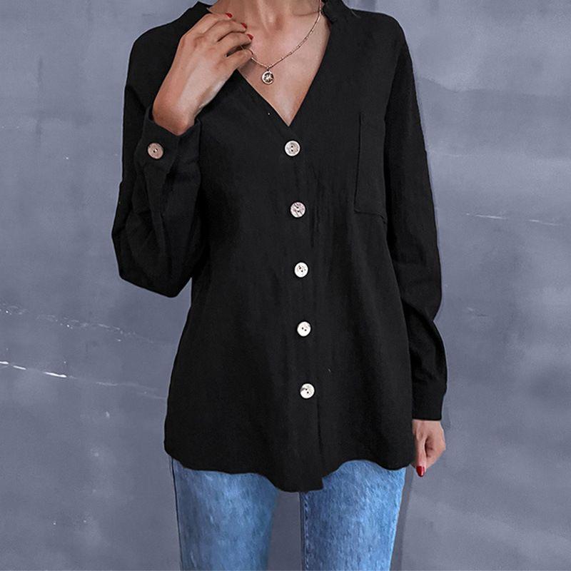 Loose Top Solid Color Long Sleeve Shirt Loose Tops Pure Color Long Sleeves Shirt Black S
Loose Top Solid Color Long Sleeve Shirt Loose Tops Pure Color Long Sleeves Shirt Black S