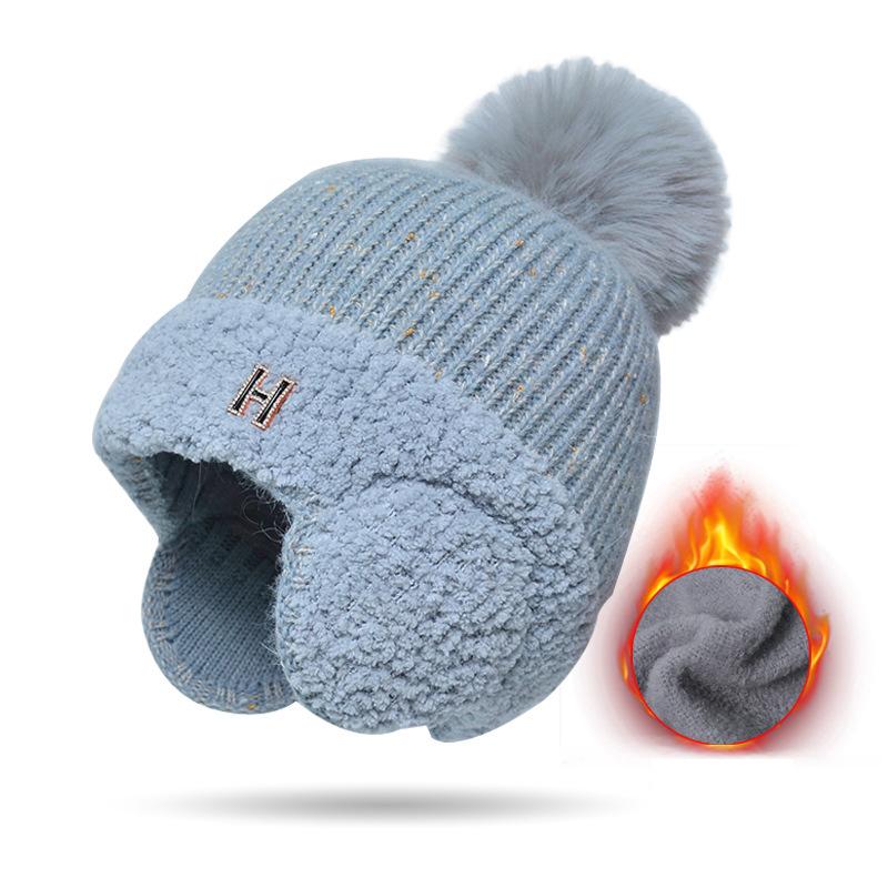 Зимняя плюшевая шапка рыбака для женщин, защита ушей, шапка Baotou, теплая, плюс утолщенная, симпатичная, ворсистая, кепка для женщин серый