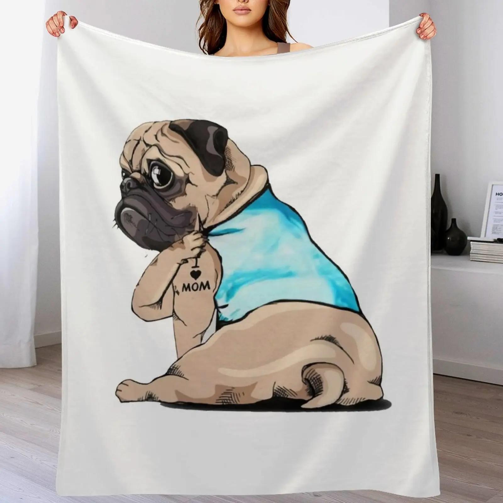 Pug Dog I Love Mom Tattoo Design Throw Blanket All Season Soft Lightweight Blanket for Home 102x76cm(40x30in)
Pug Dog I Love Mom Tattoo Design Throw Blanket All Season Soft Lightweight Blanket for Home 102x76cm(40x30in)
